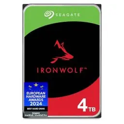 Produktbild: Seagate IronWolf 4TB interne Festplatte, NAS HDD, 3.5 Zoll, 5400 U/Min, CMR, 64 MB Cache, SATA 6GB/s, silber, inkl. 3 Jahre Rescue Service, FFP, Modellnr.: ST4000VNZ06