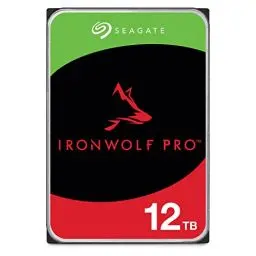 Produktbild: Seagate IronWolf Pro 12 TB, NAS interne Festplatte, 3.5 Zoll, 7200 U/Min, CMR, 256 MB Cache, SATA 6 GB/S, inkl. 3 Jahre Rescue Service, Modellnr.: ST12000NT001