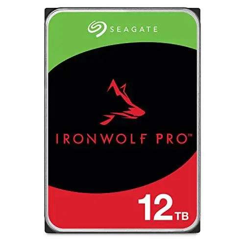 Produktbild: Seagate IronWolf Pro 12 TB, NAS interne Festplatte, 3.5 Zoll, 7200 U/Min, CMR, 256 MB Cache, SATA 6 GB/S, inkl. 3 Jahre Rescue Service, Modellnr.: ST12000NT001