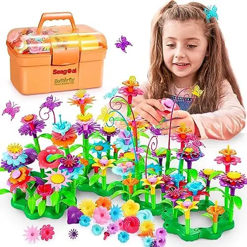 Produktbild: Seagoal Blumengarten Spielzeug ab 3 Jahre Mädchen, DIY Bouquet Sets Geschenkidee mädchen, Kunst Blumenarrangement 3 4 5 6 für Mädchen und Jungen, Ostergeschenke Kinder Spielzeug Geschenk ab 3 Jahren