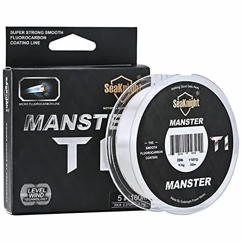 Produktbild: SeaKnight T1 Fluorocarbon Einzelsaiten Angelschnur Fluorkohlenwasserstoff beschichtet 100m/110yds Karpfen Angeln Monofilament Nylon schnure sinkend Leader Line 3-35LB