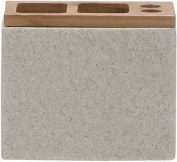 Produktbild: Sealskin Grace Zahnbürstenhalter für elektrische Zahnbürsten, zur Aufbewahrung von Zahnbürste, Zahnbürstenköpfen und Zahnpasta, freistehend, Polyresin, Farbe: Sand, 6 x 12.3 x 10.2 cm