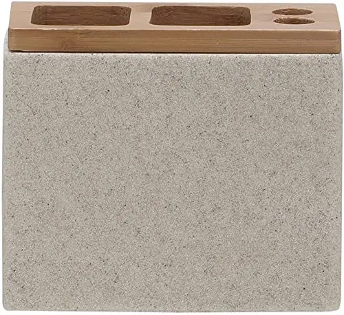 Produktbild: Sealskin Grace Zahnbürstenhalter für elektrische Zahnbürsten, zur Aufbewahrung von Zahnbürste, Zahnbürstenköpfen und Zahnpasta, freistehend, Polyresin, Farbe: Sand, 6 x 12.3 x 10.2 cm