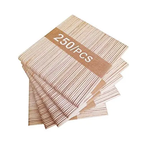Produktbild: 250 Stücke Eisstiele, 11.4 cm Lang, 1 cm Breit Eisstiele Holz basteln,für Holzstäbchen zum Basteln Umrühren Holzstiele und Basteln DIY Handwerk