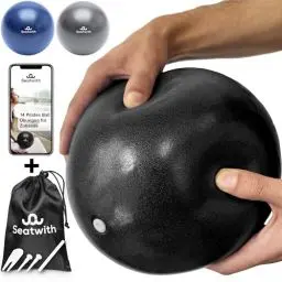 Produktbild: Seatwith Yoga und Pilates-Ball 23cm - Komplett Set mit Transportbeutel + E-Book PDF Übungen - Optimal Fitnessball für Anfänger und Fortgeschrittene - Extrem Leichter Gymnastikball Klein