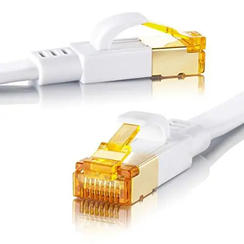 Produktbild: SEBSON Ethernet LAN Kabel 5m - CAT 8 Netzwerkkabel 40 Gbit/s, U-FTP Patchkabel flach, RJ45 Stecker für Router, PC, TV, NAS, Spielekonsolen