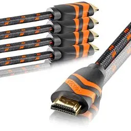 Produktbild: SEBSON HDMI Kabel 2m - 5er Set - 2.0b Highspeed mit Ethernet, 4K/60Hz Ultra HD 2160p Full HD 1080p 3D, HDR, ARC Audio Return, Xbox, PS4, geflochten