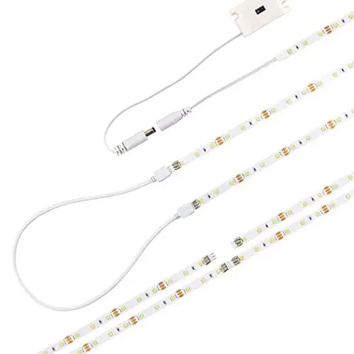 Produktbild: SEBSON LED Unterbauleuchte 2m - berührungslos dimmbar - Sensor und Schalter - LED Strip Schrankleuchte 2m (4x50cm) - warmweiß 12V selbstklebend flach