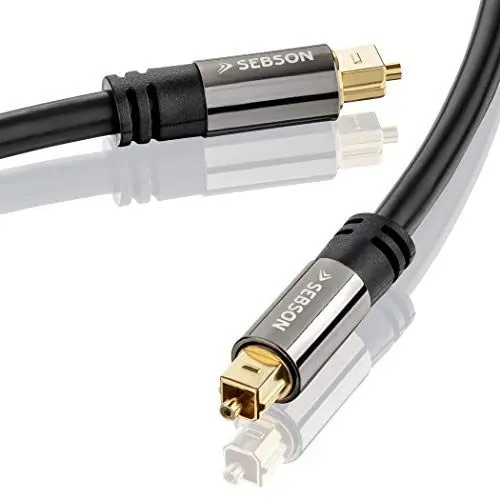 Produktbild: SEBSON Optisches Kabel 5m, Toslink Audiokabel digital für Soundbar, TV, HiFi Anlagen, Spielekonsolen, Heimkino Anlagen