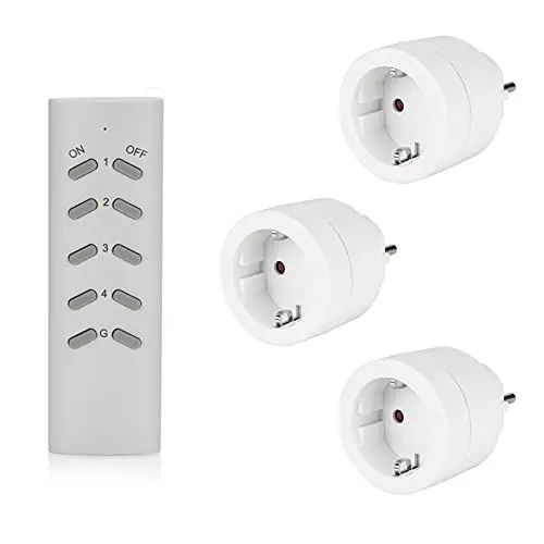 Produktbild: SEC 24 Funksteckdosen mit Fernbedienung,3680 Watt Funksteckdose,Programmierbar Schaltbare Steckdose,3 Steckdosen mit 1 Fernbedienung,für Innen Weihnachtsschmuck und Haushaltsgeräte,Weiß