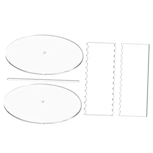 Produktbild: SECFOU Kuchenform-set Mit Acryl-tortenbrett Tortenschaber-glätter Und Multifunktionales Kuchentablett Für Backkuchenform Und Servieren