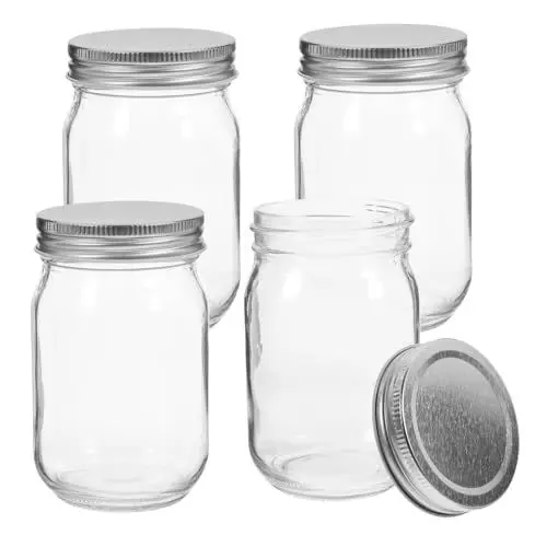 Produktbild: SECFOU 4x Kleine Gläser Mit Deckel Aus Glas Versiegelte Marmeladengläser Wiederverwendbare Vorratsbehälter Für Lebensmittel Für Honig Sirup Und Marmelade