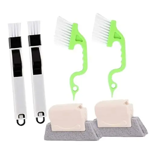 Produktbild: SECFOU Kunststoff Nylon Reinigungsbürste Set 6 Stück Fensterreinigungsbürste Reinigungsbürsten Für Den Haushalt Deep