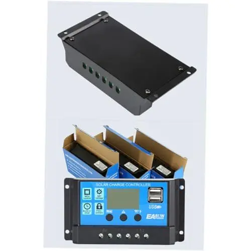 Produktbild: SECFOU Autobatterie Solarladegerät solarpane solrlichterketten solar paneele Batterieerhaltung 12 Volt wiederaufladbare Batterien Solar-Ladegerät Solarzellenpanel mit Controller Black