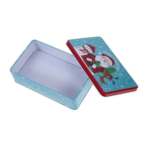 Produktbild: SECFOU Weihnachtliche Blechdose Für Süßigkeiten Kekse Und Kleine Dekorative Verpackungsbox Im Festlichen Design Ideal Für Leckereien Und Persönliche Überraschungen