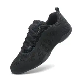 Produktbild: SECHRITE Cheerleading Cheer Schuhe Damen Mädchen Tanz Turnschuhe Dance Sneaker Schwarz Jazz Tanzschuhe Yoga Training Aerobic Schnürschuhe Schwarz 38 EU