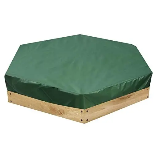 Produktbild: Sechseckig Sandkasten-Abdeckung 230 * 200cm, Staubdichte Sechseck-Sandkastenabdeckung mit Kordelzug wasserdichte Sandkasten-Pool-Abdeckung, Schutzabdeckung für Sandkastenüberdachung Sandspielzeug