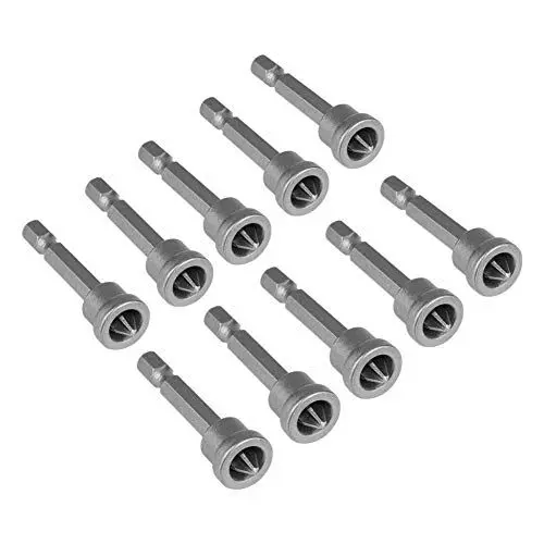 Produktbild: Sechskantschaftbohrer Schraubendreher-Bits, Schraubendreher-Bits, magnetischer 10-teiliger Akku-Bohrer für Trockenbau zum Auffinden von Gipskartonplatten