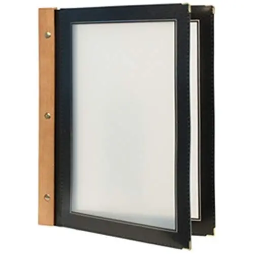 Produktbild: Securit MC-WRA4-BL Menühalter aus Holz, A4 mit 2 doppelseitigen Einsätzen, Schwarz