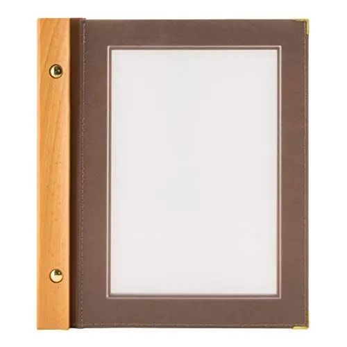 Produktbild: SECURIT MC-WRA5-BR Wood Menukarte inkl. 2 dopplete Einlage für Menüs (für 4 Seiten A5), Holz, Braun