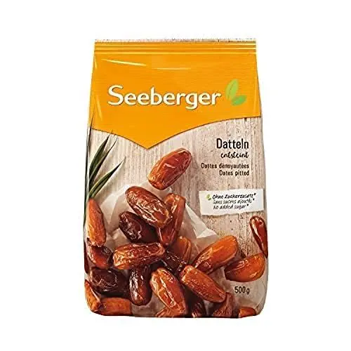 Produktbild: Seeberger Datteln 7er Pack: Honigsüße Datteln mit cremigem Fruchtfleisch - zum natürlichen Süßen von Speisen - entsteint, getrocknet & ungeschwefelt - ohne Zuckerzusatz, vegan (7 x 500 g)