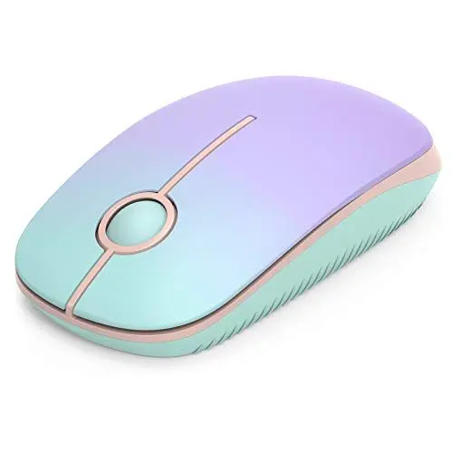 Produktbild: seenda Maus Kabellos, 2,4G Funkmaus mit 1600 DPI für PC/Laptop/MacBook/Linux, 3 Leise Tasten, Für Links- und Rechtshänder, 18 Monate Akkulaufzeit(Grün & Lila)