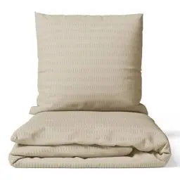 Produktbild: Seersucker Bettwäsche Wendeoptik Bettwäsche Bettgarnitur Bettbezug Microfaser, Größe:135 x 200 cm, Farbe :Beige