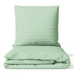 Produktbild: Seersucker Bettwäsche Wendeoptik Bettwäsche Bettgarnitur Bettbezug Microfaser, Größe:135 x 200 cm, Farbe :Mint-Grün