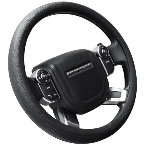 Produktbild: SEG Direct Schwarz Lenkradhülle Lenkrad Abdeckung Lenkradbezug aus Mikrofaser-Leder für Range Rover Tundra 39-40.5 cm