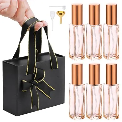 Produktbild: Segbeauty Parfümzerstäuber 10ml, 6 Stück Parfüm Zerstäuber für Unterwegs, Sprühflasche Parfüm, mit Geschenkbox, Nachfüllbare Reiseduftstoff-Zerstäuber (Orange)