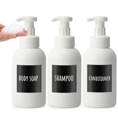 Produktbild: Segbeauty Seifenspender Weiß, 3 Stück 500Ml Schaumseifenspender, Duschgel Spender Leere, Seifenspender Schaum, Shampoo Spender für Dusche, Schaumspender Nachfüllbarer für Bad und Küche