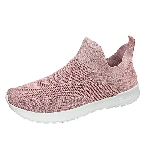 Produktbild: Segeltuchschuhe Sommerschuhe Geschlossen Damen Atmungsaktive Schnallenriemenschuhe Mund Blumen Strass Damen Sandalen Keilabsatz Damen Sandalen Spangenballerinas Damen Ballerina Damen Beige (Pink, 41)