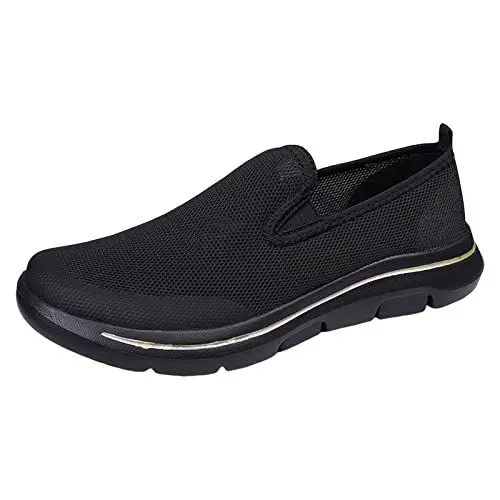 Produktbild: Segeltuchschuhe Sommerschuhe Geschlossen Damen Damen-Freizeitschuhe, modisch und einfach, einfarbig, Muster, Mesh, atmungsaktiv, Dicke Sohle, Spangenballerinas Damen Ballerina Damen Beige (Black, 42)