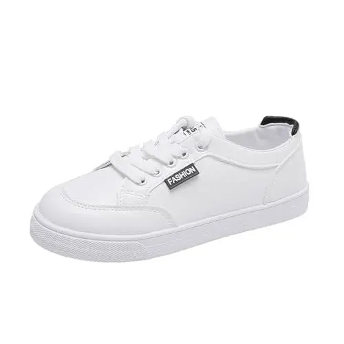 Produktbild: Segeltuchschuhe Sommerschuhe Geschlossen Damen Damen Frühling und Mode Sport atmungsaktive weiße Schuhe Flacher Mund Flache Unterseite Freizeitschuhe Spangenballerinas Damen Ballerina (Black, 39)