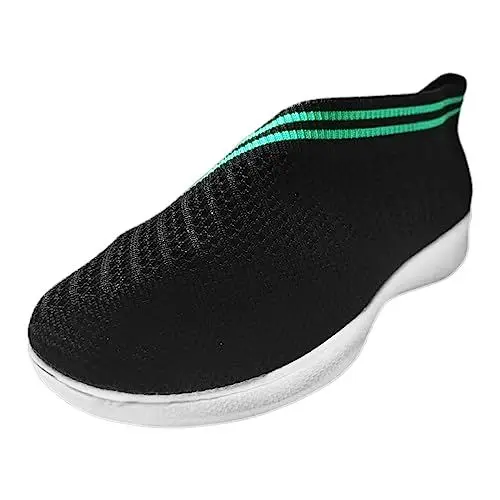 Produktbild: Segeltuchschuhe Sommerschuhe Geschlossen Damen Freizeit Damen Slip On Travel Weiche Sohle Bequeme Schuhe Outdoor Mesh Runing Mode Sport Atmungsaktive Spangenballerinas Damen Ballerina (Black, 40)