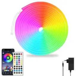 Produktbild: Segrass 5M LED Neon Strip, 24V Band, Fernbedienung/APP Steuerung, Flexible RGB Streifen, IP65 Wasserdicht, Für Schlafzimmer, Raum Und Außendekoration
