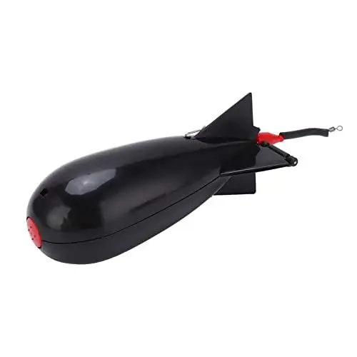 Produktbild: Segrehy Köderwerfer Karpfen-Feeder großer Bombenschwimmer Köder-Köderhalter Angel Feeder Nistwerkzeug aus PP Rocket Shaped Carp Fishing Spod Bomb Feeder Airtight Ideal for Lake/River Fishing(Black)