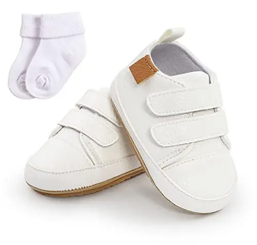 Produktbild: Sehfupoye Baby Mädchen Jungen Turnschuhe Kleinkind PU Leder erste Walking Schuhe Kleinkind Neugeborenes Prewalker Turnschuhe für 12-18 Monate mit Socke