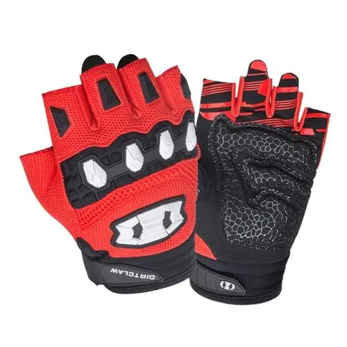 Produktbild: Seibertron Dirtclaw Kinder Fahrradhandschuhe Bike Gel BMX Handschuh Jungen Fahrrad Handschuhe Mädchen radhandschuhe Scooter radhandschuhe Kinder Tretroller Handschuhe Rot XS
