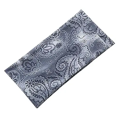 Produktbild: Seidenschal Damen 100 Seide Schal Mütze Set Damen Headband Women 's Friseur Headband Wrap Hair Headband Seidenschal Schwarz Damen Kopftuch Schwarz Damen (Grey, One Size)