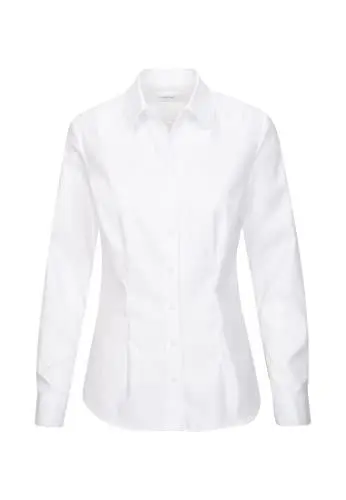 Produktbild: Seidensticker Damen City Langarm Slim Fit Hemdblusenkragen Bügelleicht Bluse, Weiß, 42 EU
