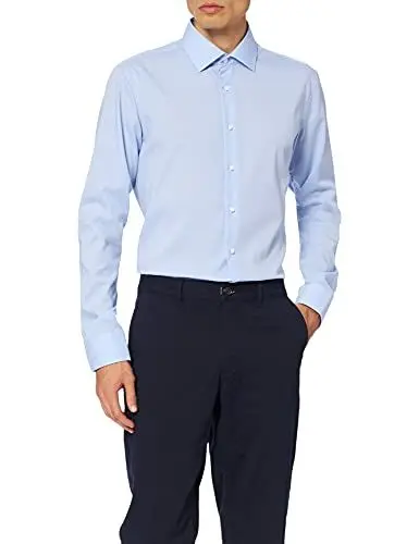 Produktbild: Seidensticker Herren Business-Hemd - Extra Slim Fit - Bügelfrei - Kent-Kragen - Langarm - 100% Baumwolle, Blau (Blau 12), 43 EU
