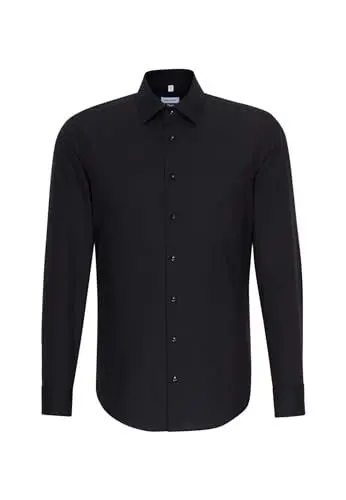 Produktbild: Seidensticker Herren Business-Hemd - Extra Slim Fit - Bügelfrei - Kent-Kragen - Langarm - 100% Baumwolle, Schwarz (Schwarz 39), 43 EU