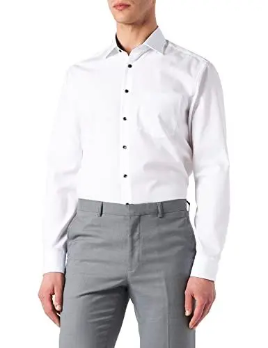 Produktbild: Seidensticker Herren Business-Hemd - Regular Fit - Bügelfrei- Kent-Kragen - Langarm - 100% Baumwolle Weiß (Weiß 01) 40