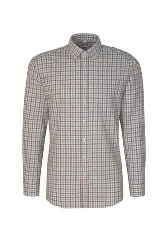 Produktbild: Seidensticker Herren Flanellhemd Hemd, Braun, 51