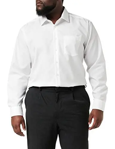 Produktbild: Seidensticker Herren Regular Bügelfrei Kent Langarm Business Shirt, Weiß, 51 EU