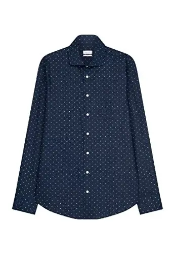 Produktbild: Seidensticker Herren Slim Fit Langarm Hemd, Dunkelblau, 36 EU