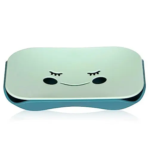 Produktbild: Seifenschale Rutschfreies Design Seifenhalter Seifenablage Seifenschalen Soap Box Dish für Badezimmer Küchenschwämme Dusche Zubehör Lagerung Grün