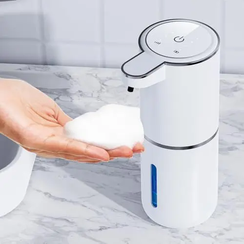 Produktbild: Seifenspender Automatisch,Wandbefestigung Berührungslos 380ml Elektrischer Seifenspender mit Sensor,USB Wiederaufladbar Schaumseifenspender für Bad,Küche,Büro