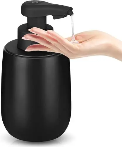 Produktbild: Seifenspender Automatisch Elektrischer Automatic Soap Dispenser 5 Gänge Einstellbare Schalter Mit Sensor No Touch Sensor IPX6 Wasserdicht Seifenspender Spülmittelspender FüR Bad,KüChe,Schwarz